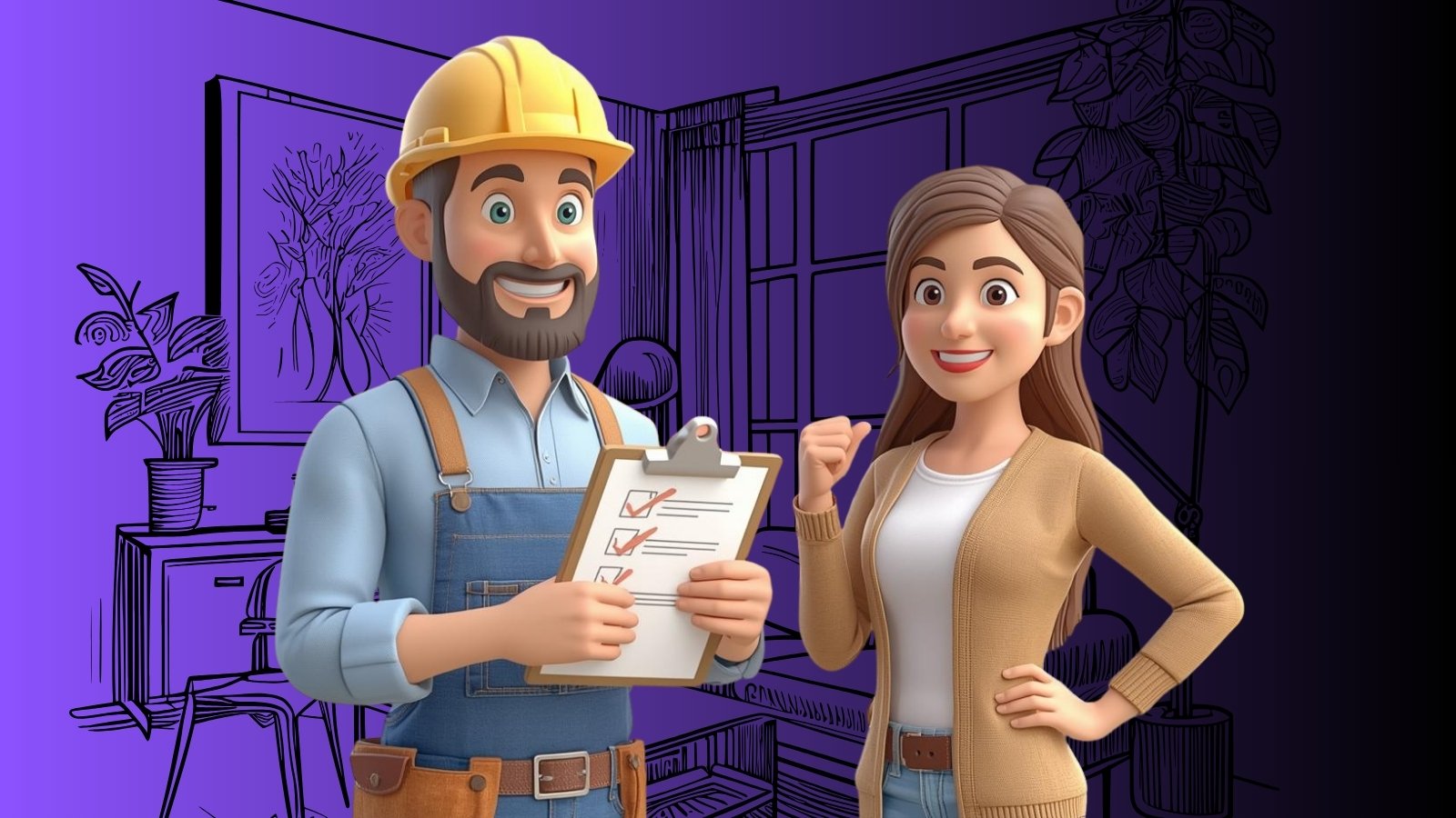 Contractor reviewing renovation checklist with homeowner before starting a project.