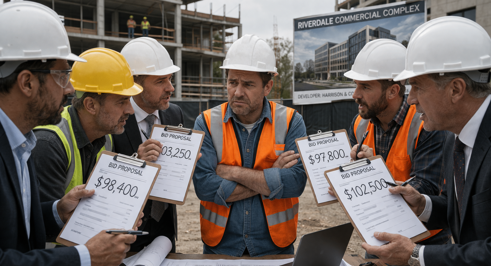 contractor reviewing work