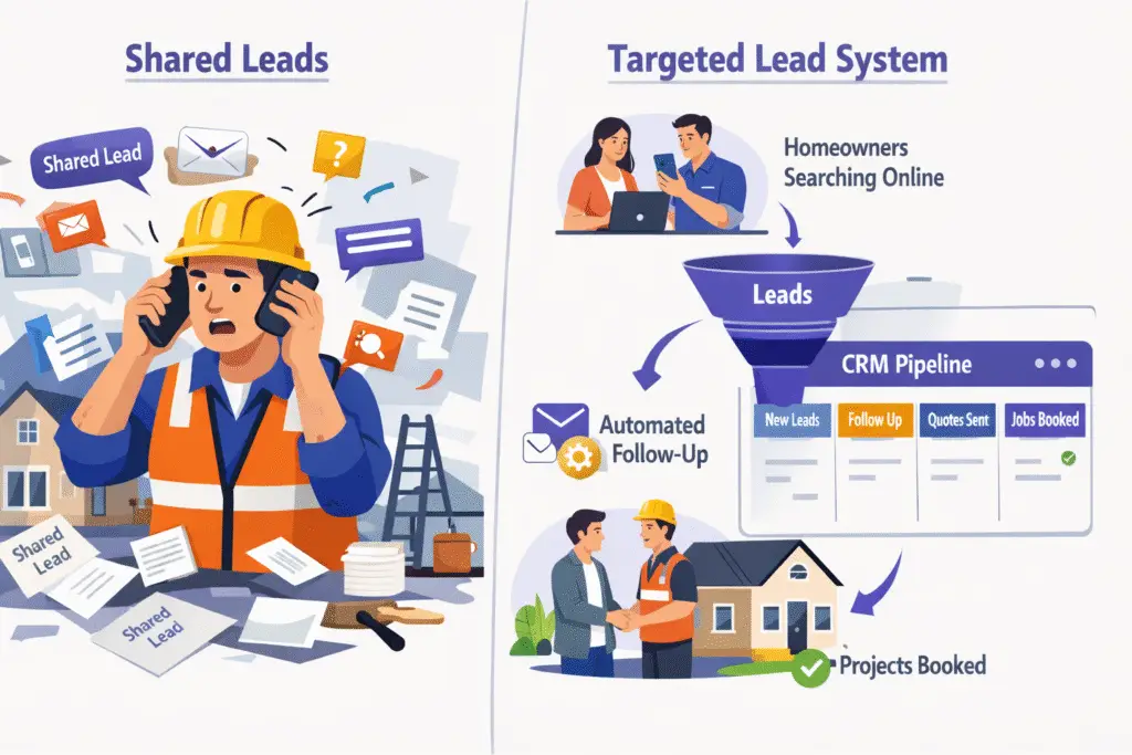 contractor lead generation system vs shared contractor leads