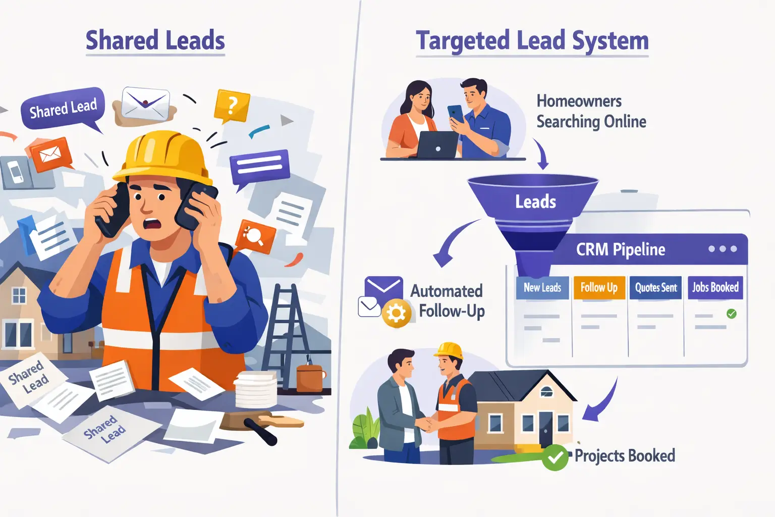 contractor lead generation system vs shared contractor leads