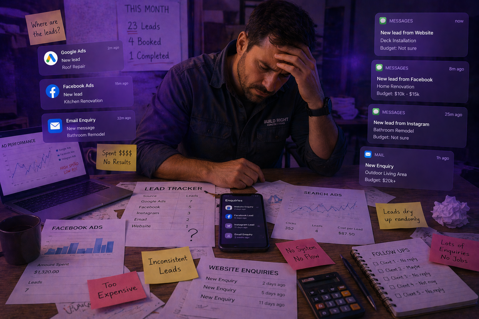 contractor struggling with inconsistent leads