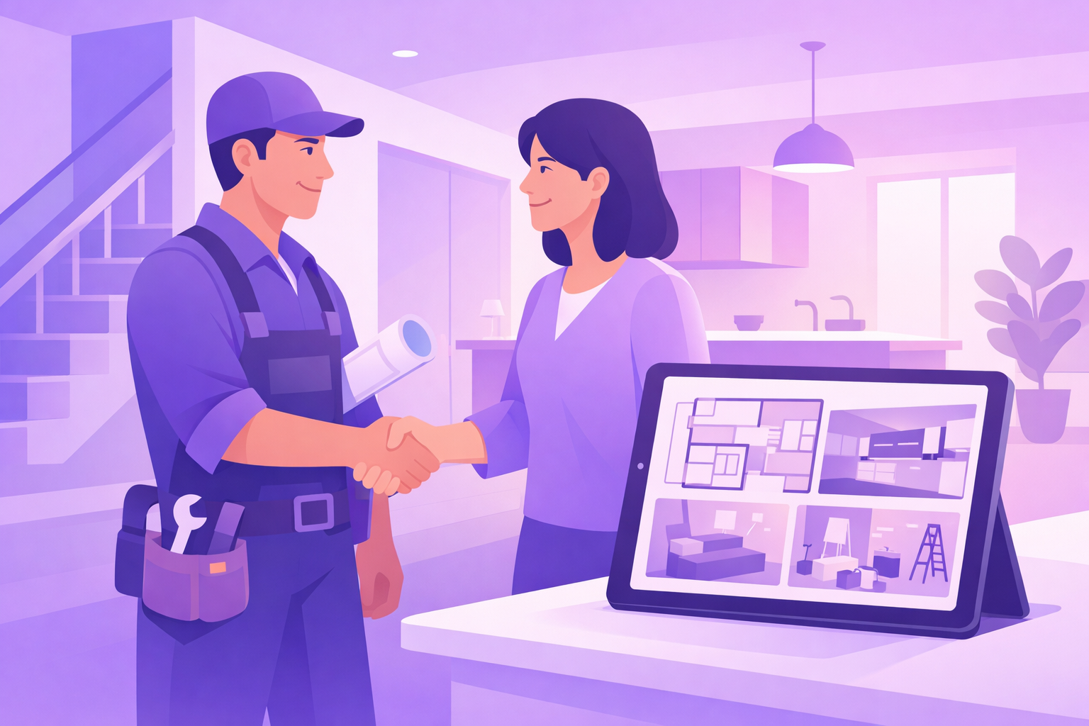 contractor discussing project with homeowner